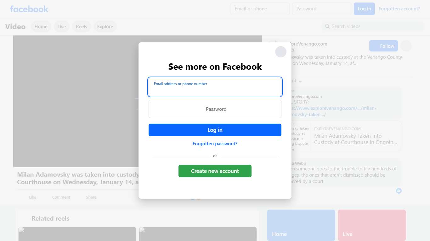 Milan Adamovsky was taken into custody at the Venango County Courthouse on Wednesday, January 14, after authorities executed a bench warrant for unpaid fines, according to court records and confirmation from the Venango County Prison. exploreVenango.com Facebook